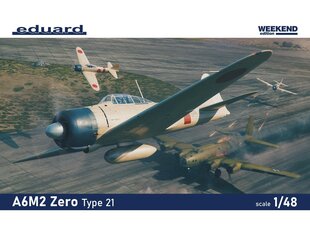 Surenkamas modelis Eduard Mitsubishi A6M2 Zero Type 21 Weekend edition, 1/48 цена и информация | Конструкторы и кубики | pigu.lt