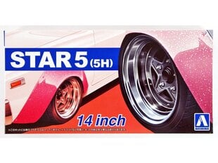 Комплект колес Aoshima Star 5 (5H) 14", 1/24, 05439 цена и информация | Конструкторы и кубики | pigu.lt