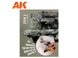 Kamufliažiniai mimetikos tinkleliai AK Interactive Camouflage net Field Green Type 2, AK8067 kaina ir informacija | Piešimo, tapybos, lipdymo reikmenys | pigu.lt
