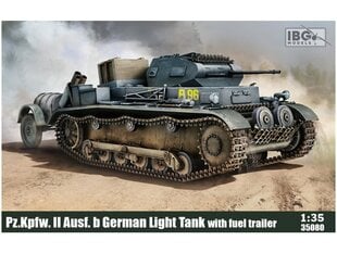 Klijuojamas modelis IBG Models Pz.Kpfw. II Ausf.b German Light Tank with fuel trailer, 1/35, 35080 kaina ir informacija | Klijuojami modeliai | pigu.lt