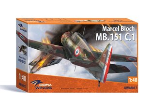 Сборная пластиковая модель. Dora Wings - Marcel Bloch MB.151 C.1, 1/48, 48017 цена и информация | Конструкторы и кубики | pigu.lt