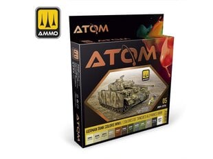 Akrilinių dažų rinkinys Ammo Mig Atom German Tank Colors WWII, 20704 цена и информация | Принадлежности для рисования, лепки | pigu.lt