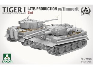 Surenkamas modelis Tiger I Late Production w/zimmerit Sd.Kfz. 181 Pz.Kpfw. VI Ausf. E Takom, 1/35, 2199 цена и информация | Конструкторы и кубики | pigu.lt