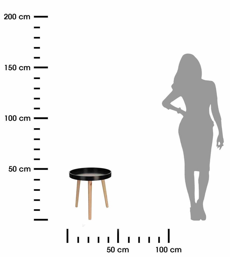 Apvalus medinis kavos staliukas 40 cm kaina ir informacija | Kavos staliukai | pigu.lt