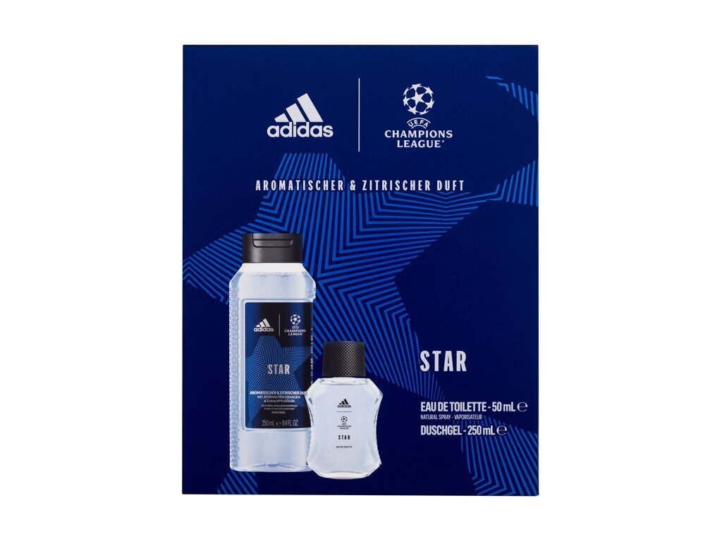 Rinkinys Adidas UEFA Champions League vyrams: tualetinis vanduo EDT, 50 ml + dušo gelis, 250 ml цена и информация | Kvepalai vyrams | pigu.lt