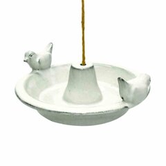 Pakabinama keramikinė paukščių girdykla Esschert Design, balta kaina ir informacija | Sodo dekoracijos | pigu.lt