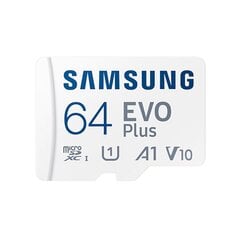 Atmiņas karte Samsung EVO Plus 64GB MicroSDXC цена и информация | Карты памяти для фотоаппаратов, камер | pigu.lt