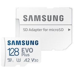 MemCard. Samsung MicroSDHC 128GB EVO Plus kaina ir informacija | Atminties kortelės fotoaparatams, kameroms | pigu.lt