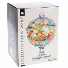 Stiklinis indelis saldainiams, 16,5 cm kaina ir informacija | Maisto saugojimo  indai | pigu.lt