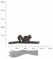 Ketaus pakaba su voverėle 36cm kaina ir informacija | Drabužių kabyklos | pigu.lt