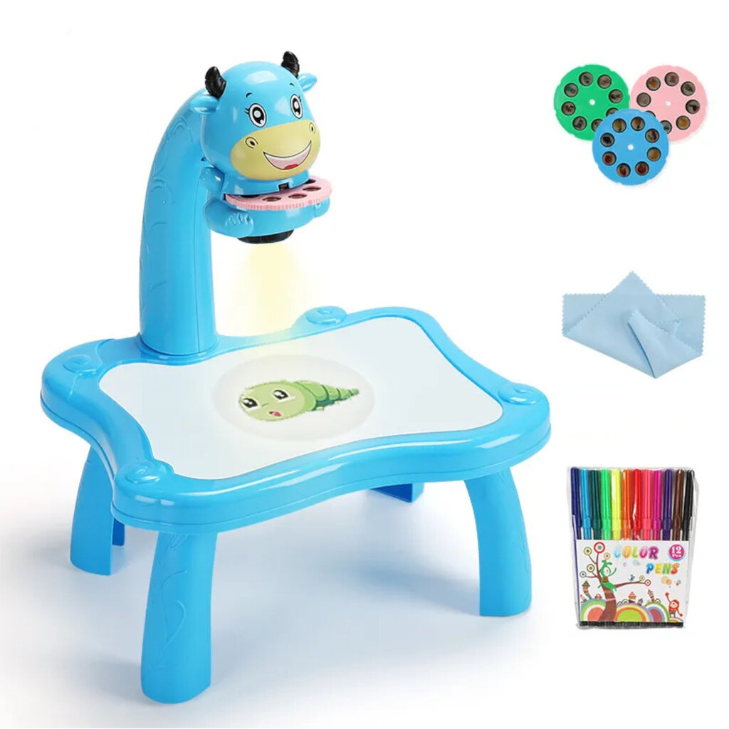 Piešimo stalas-projektorius, mėlyna žirafa 222-1N kaina ir informacija | Lavinamieji žaislai | pigu.lt