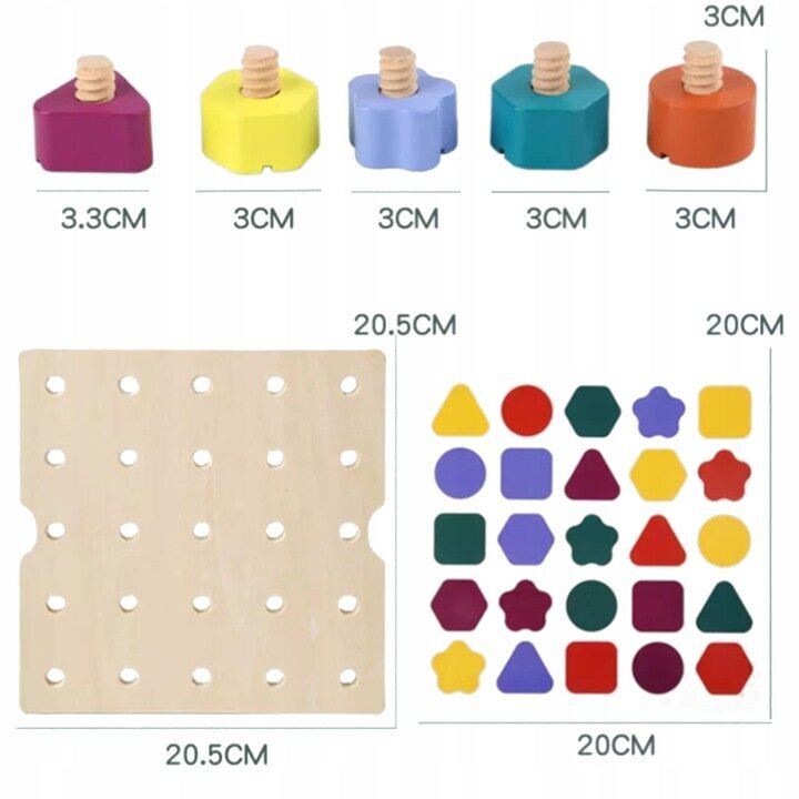 Medinė rūšiavimo dėlionė Montessori Luxma, 6563 kaina ir informacija | Žaislai kūdikiams | pigu.lt