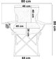 Sulankstoma turistinė kėdė Hugo, juoda, 80x80cm kaina ir informacija | Turistiniai baldai | pigu.lt