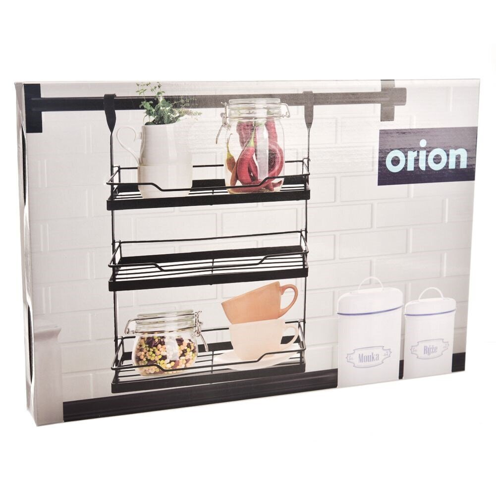 Virtuvės lentyna Orion, juoda цена и информация | Virtuvės baldų priedai | pigu.lt