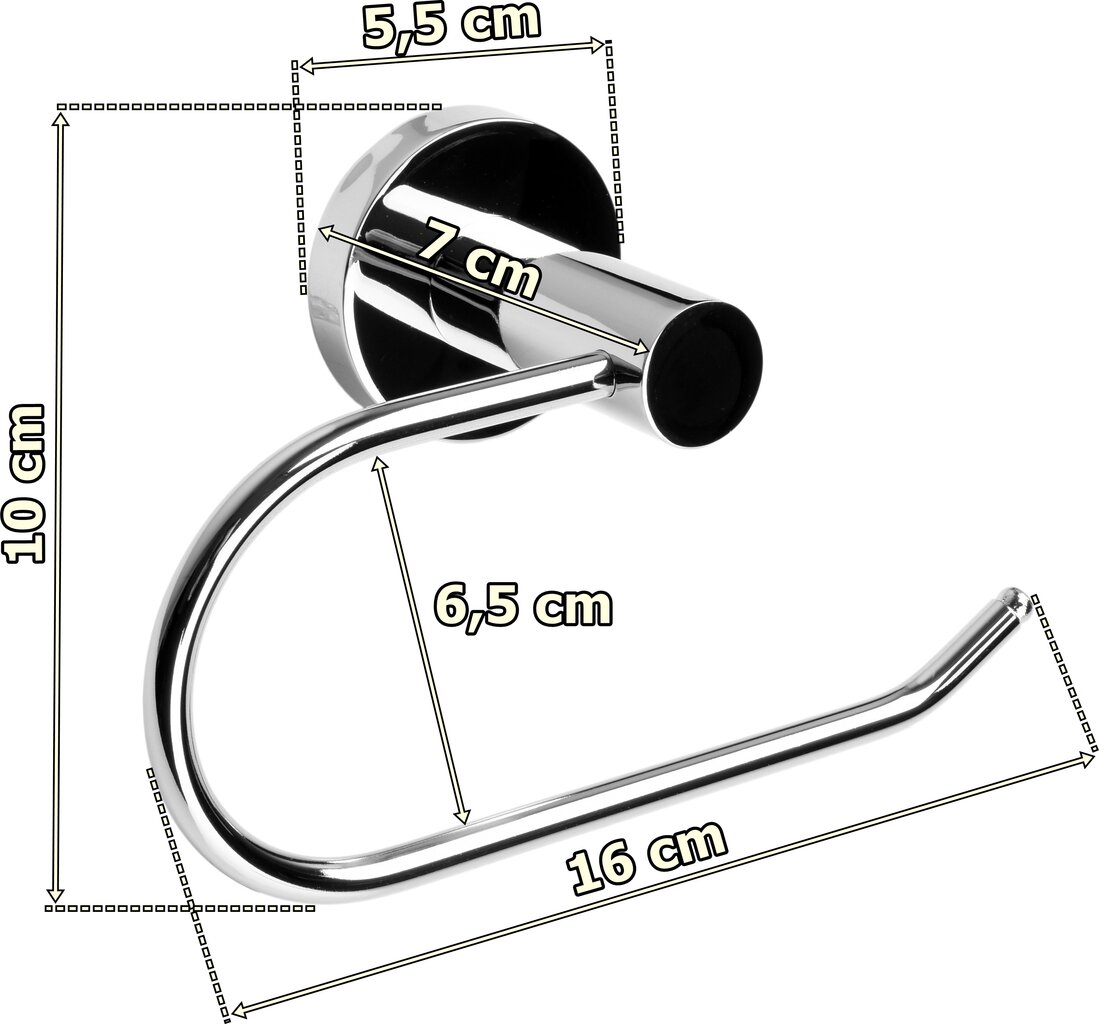 Usar sidabrinis tualetinio popieriaus laikiklis kaina ir informacija | Vonios kambario aksesuarai | pigu.lt