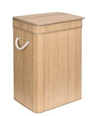 Bambuko skalbinių krepšys su dangčiu Soren 80L natūralus цена и информация | Набор акскссуаров для ванной | pigu.lt