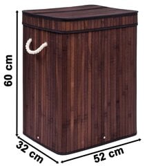 Bambuko skalbinių krepšys su dangčiu 100L kaina ir informacija | Vonios kambario aksesuarai | pigu.lt
