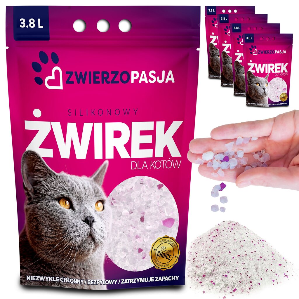 Silikoninis kraikas katėms Zwierzopasja Animal Litter, 5x3,8 L цена и информация | Kraikas katėms | pigu.lt
