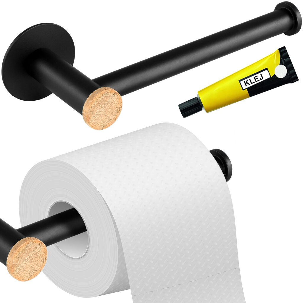 Dinar tualetinio popieriaus laikiklis juodas kaina ir informacija | Vonios kambario aksesuarai | pigu.lt