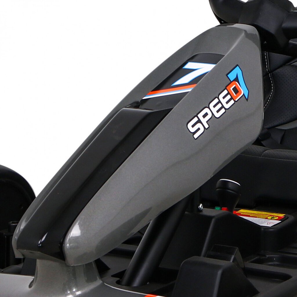 Vienvietis vaikiškas elektrinis kartingas Speed 7 Drift King, pilkas kaina ir informacija | Elektromobiliai vaikams | pigu.lt