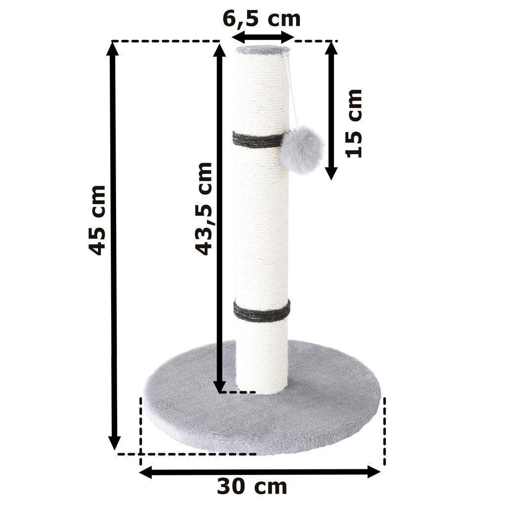 Draskyklė katėms Maniek, 45 cm, pilka kaina ir informacija | Draskyklės | pigu.lt