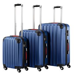 Набор чемоданов на колесиках MADERA 3 в 1, темно-синий цена и информация | Чемоданы, дорожные сумки  | pigu.lt