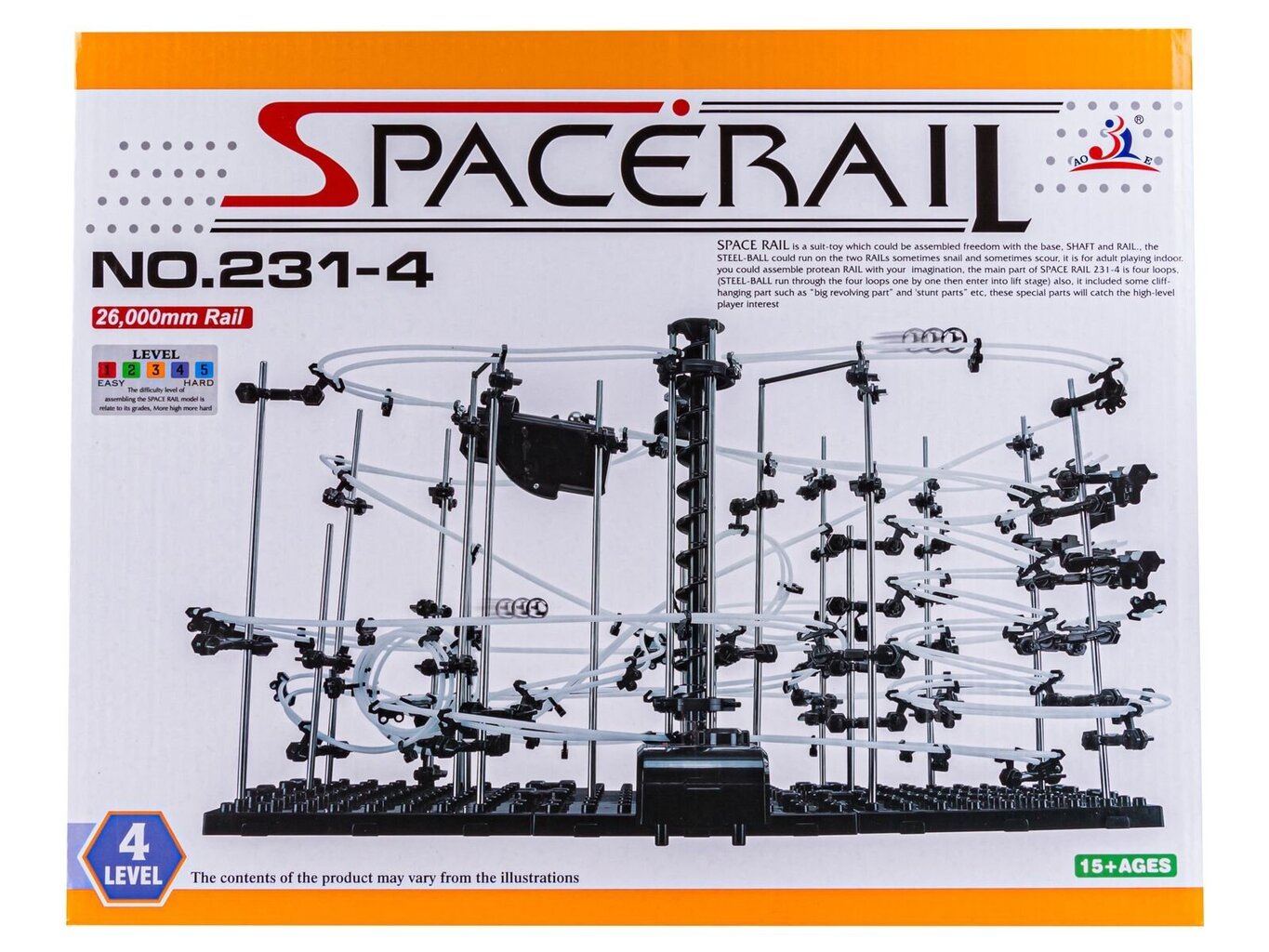 Kamuoliukų trasa SpaceRail - 4 lygio, 25 m. kaina ir informacija | Žaislai berniukams | pigu.lt