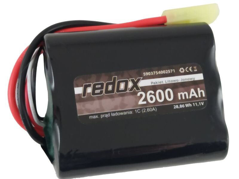 Redox asg 2600 mAh 11,1 v mini Tamiya integruota - li-ion pakuotė kaina ir informacija | Akumuliatoriai | pigu.lt