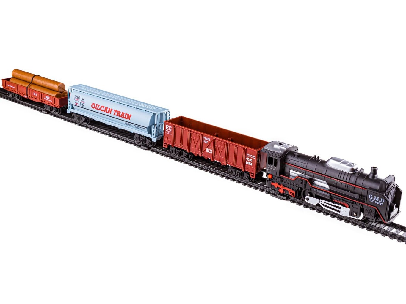 Traukinys su 3 vagonais Rail King kaina ir informacija | Žaislai berniukams | pigu.lt