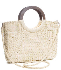 Большая корзина летняя сумка сумочка плетеные деревянные ручки 17798-uniw цена и информация | Женские сумки | pigu.lt
