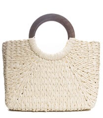 Большая корзина летняя сумка сумочка плетеные деревянные ручки 17798-uniw цена и информация | Женские сумки | pigu.lt