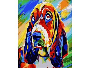 Tapyba pagal skaičius Basset Hound, 50x40cm kaina ir informacija | Tapyba pagal skaičius | pigu.lt