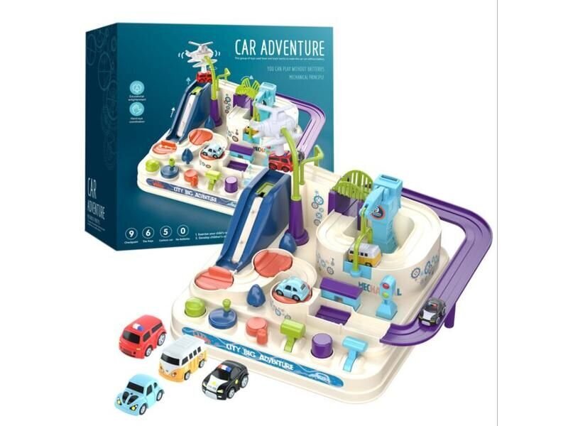 Interaktyvus kliūčių ruožas su transporto priemonėmis Car Adventure kaina ir informacija | Žaislai berniukams | pigu.lt