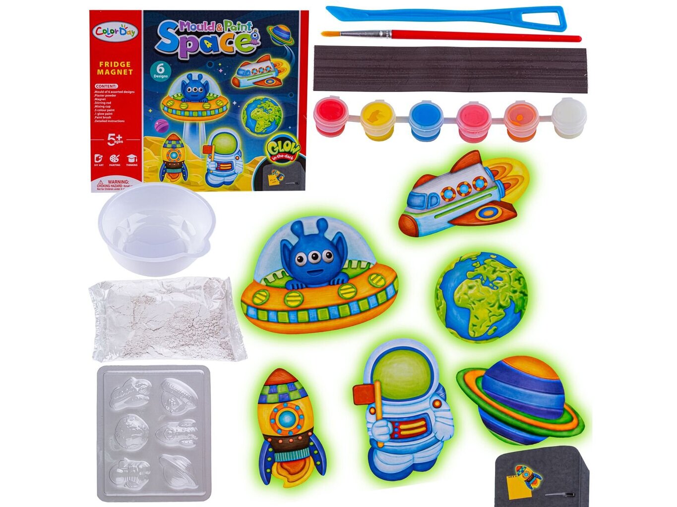 Kūrybinis magnetų gamybos rinkinys Color Day Space цена и информация | Lavinamieji žaislai | pigu.lt