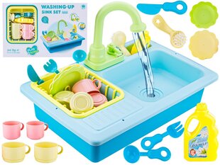 Žaislinė kriauklė su čiaupu ir priedais, mėlyna kaina ir informacija | Žaislai mergaitėms | pigu.lt