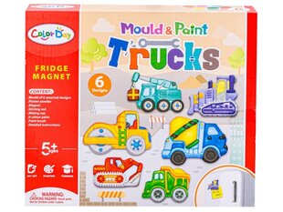 Kūrybinis magnetų gamybos rinkinys Color Day Trucks kaina ir informacija | Lavinamieji žaislai | pigu.lt