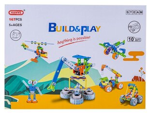 Statybinės transporto priemonės konstruktorius 10in1, 167 d. kaina ir informacija | Žaislai berniukams | pigu.lt