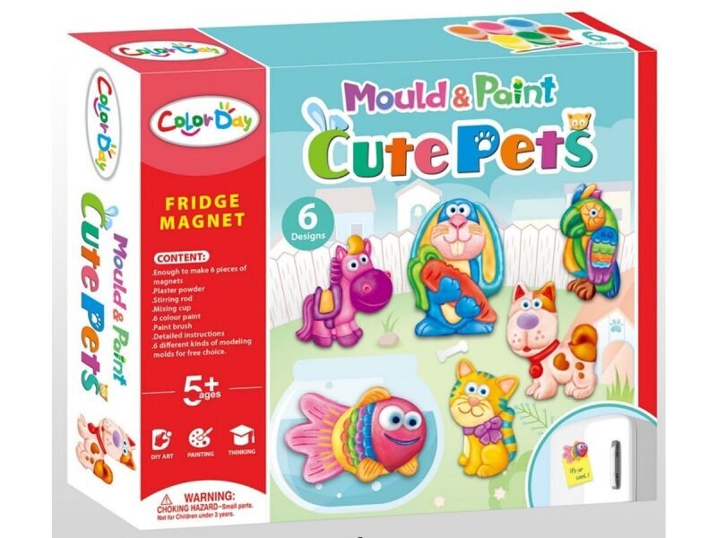 Kūrybinis magnetų gamybos rinkinys Color Day Cute Pets цена и информация | Lavinamieji žaislai | pigu.lt