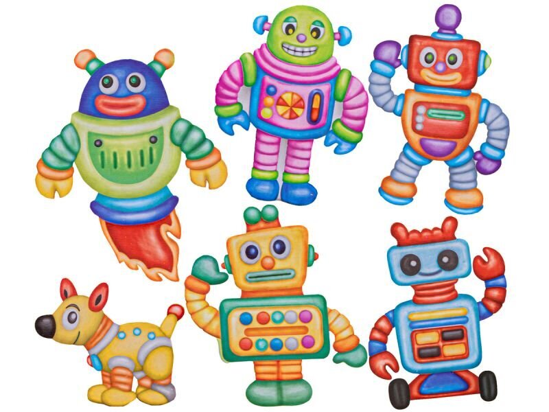 Kūrybinis magnetų gamybos rinkinys Color Day Robots kaina ir informacija | Lavinamieji žaislai | pigu.lt