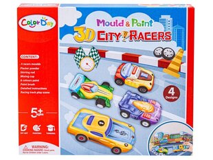 Kūrybinis gipso rinkinys Color Day City Racers цена и информация | Развивающие игрушки | pigu.lt