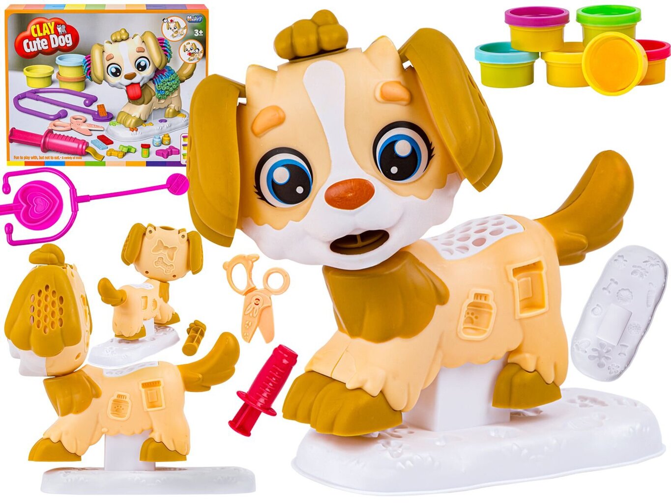 Kūrybinis rinkinys su plastilino mase Happy Toys Cute Dog kaina ir informacija | Lavinamieji žaislai | pigu.lt