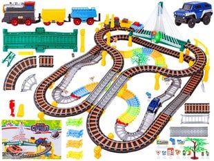 Geležinkelio ir automobilių trasa Fenming Mini Cartoon, 192 d. kaina ir informacija | Žaislai berniukams | pigu.lt