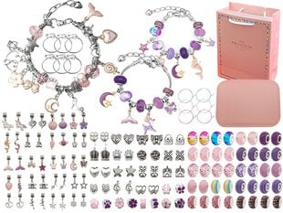Papuošalų gaminimo rinkinys, rožinis ir violetinis mišinys kaina ir informacija | Lavinamieji žaislai | pigu.lt