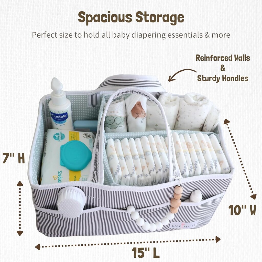Krepšys kūdikių reikmenims Lily Miles kaina ir informacija | Vežimėlių priedai | pigu.lt