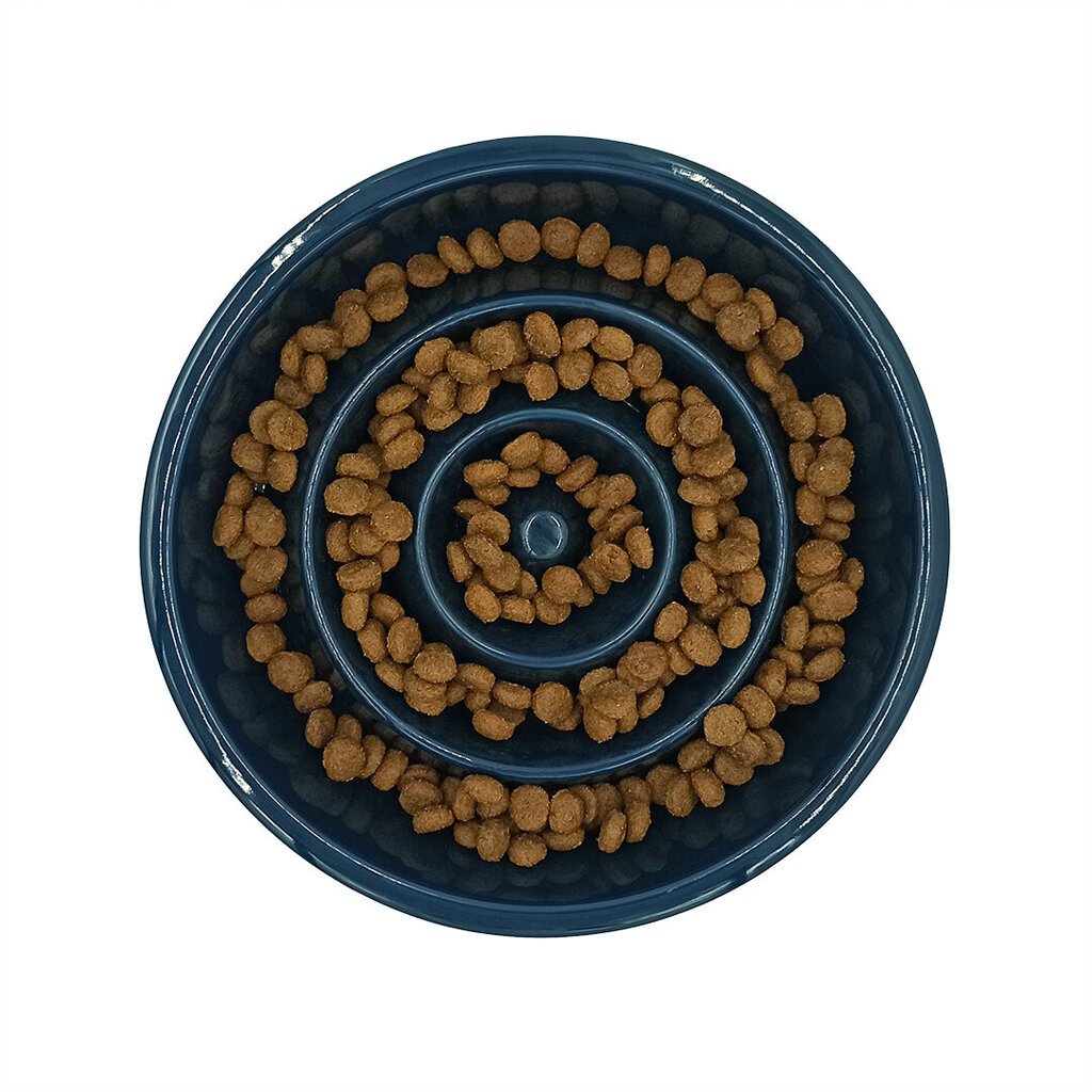 Lėto valgymo keramikinis dubenėlis šunims Tailium, L dydžio, mėlynas цена и информация | Dubenėliai, dėžės maistui | pigu.lt