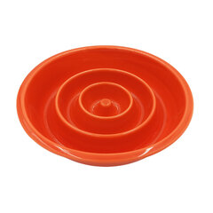 Lėto valgymo keramikinis dubenėlis šunims Tailium, L dydžio, oranžinis kaina ir informacija | Dubenėliai, dėžės maistui | pigu.lt