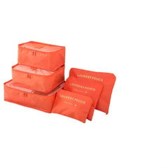 Комплект органайзеров, апельсин , 6 шт. цена и информация | Чемоданы, дорожные сумки  | pigu.lt