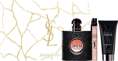 Kosmetikos rinkinys Yves Saint Laurent Black Opium moterims: kvapusis vanduo EDP, 50 ml + kvapusis vanduo EDP, 10 ml + kūno losjonas, 50 ml kaina ir informacija | Kūno kremai, losjonai | pigu.lt