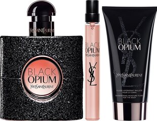 Kosmetikos rinkinys Yves Saint Laurent Black Opium moterims: kvapusis vanduo EDP, 50 ml + kvapusis vanduo EDP, 10 ml + kūno losjonas, 50 ml kaina ir informacija | Kūno kremai, losjonai | pigu.lt