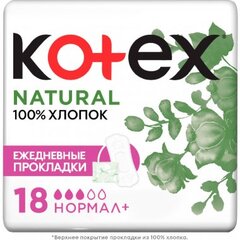 Higieniniai įklotai Kotex Natural Normal + Extra Protect, 18 vnt kaina ir informacija | Tamponai, higieniniai paketai, įklotai | pigu.lt